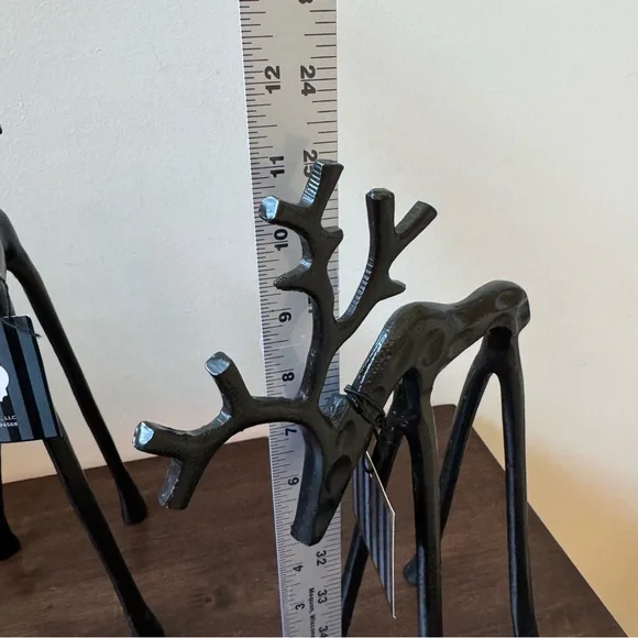GRANVILLE LANEBlack Reindeer Set of 3Winter metal ChristmasDecor NEW
